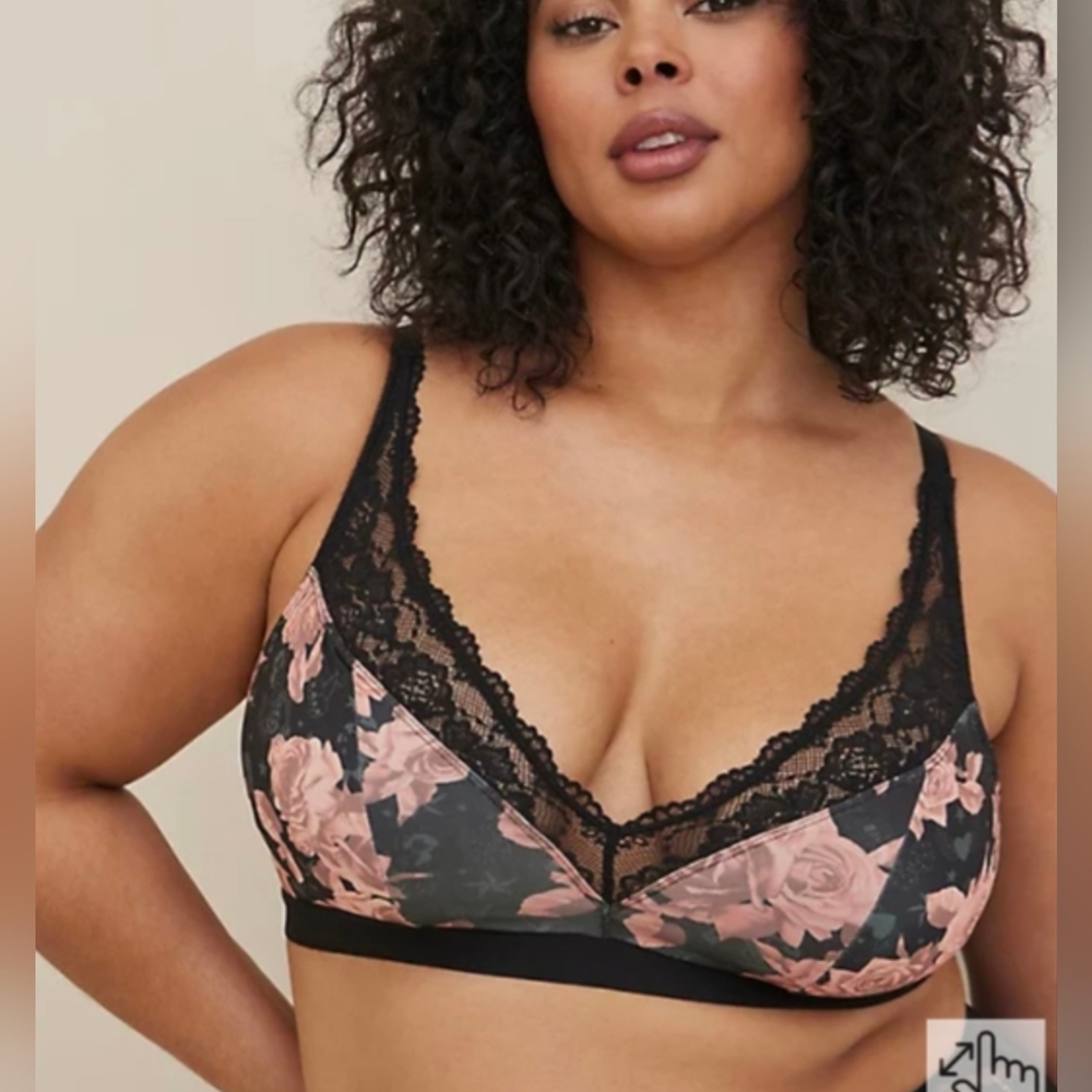 Lightly Lined Microfiber Plunge Bralette